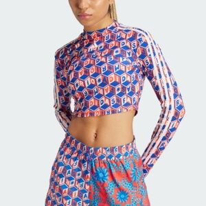 ADIDAS X FARM RIO CROP LONG SLEEVE SHIRT SIZE LARGE